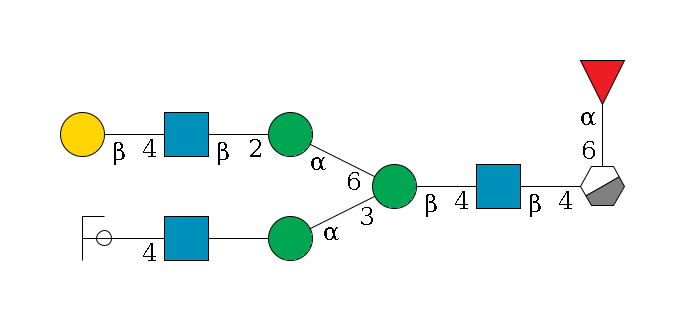 b1D-GlcNAc,p/#acleavage_0_3(--4b1D-GlcNAc,p--4b1D-Man,p(--3a1D-Man,p--??1D-GlcNAc,p--4b1D-Gal,p/#ycleavage)--6a1D-Man,p--2b1D-GlcNAc,p--4b1D-Gal,p)--6a1L-Fuc,p$MONO,Und,-2H,0,redEnd