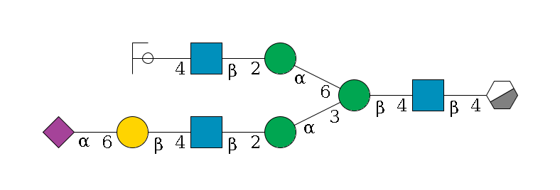 b1D-GlcNAc,p/#acleavage_0_3--4b1D-GlcNAc,p--4b1D-Man,p(--3a1D-Man,p--2b1D-GlcNAc,p--4b1D-Gal,p--6a2D-NeuAc,p)--6a1D-Man,p--2b1D-GlcNAc,p--4b1D-Gal,p/#ycleavage$MONO,Und,-2H,0,redEnd