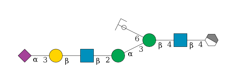 b1D-GlcNAc,p/#acleavage_1_4--4b1D-GlcNAc,p--4b1D-Man,p(--3a1D-Man,p--2b1D-GlcNAc,p--?b1D-Gal,p--3a2D-NeuAc,p)--6a1D-Man,p/#ycleavage$MONO,Und,-2H,0,redEnd
