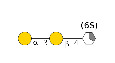 b1D-GlcNAc,p/#acleavage_1_5(--4b1D-Gal,p--3a1D-Gal,p)--6?1S/#lcleavage$MONO,Und,-H,0,redEnd