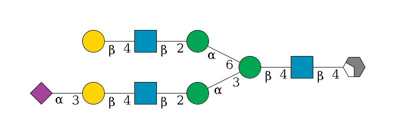 b1D-GlcNAc,p/#acleavage_2_4--4b1D-GlcNAc,p--4b1D-Man,p(--3a1D-Man,p--2b1D-GlcNAc,p--4b1D-Gal,p--3a2D-NeuAc,p)--6a1D-Man,p--2b1D-GlcNAc,p--4b1D-Gal,p$MONO,Und,-2H,0,redEnd