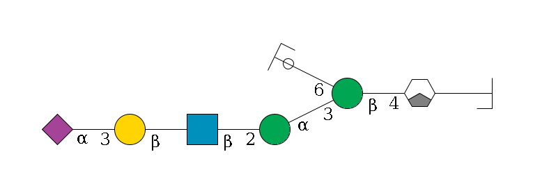b1D-GlcNAc,p/#bcleavage--4b1D-GlcNAc,p/#xcleavage_1_3--4b1D-Man,p(--3a1D-Man,p--2b1D-GlcNAc,p--?b1D-Gal,p--3a2D-NeuAc,p)--6a1D-Man,p/#ycleavage$MONO,Und,-H,0,redEnd
