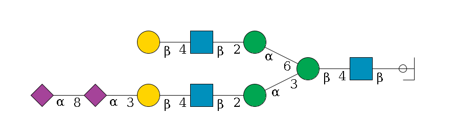 b1D-GlcNAc,p/#ccleavage--4b1D-GlcNAc,p--4b1D-Man,p(--3a1D-Man,p--2b1D-GlcNAc,p--4b1D-Gal,p--3a2D-NeuAc,p--8a2D-NeuAc,p)--6a1D-Man,p--2b1D-GlcNAc,p--4b1D-Gal,p$MONO,Und,-2H,0,redEnd