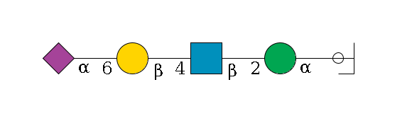 b1D-Man,p/#ccleavage--3a1D-Man,p--2b1D-GlcNAc,p--4b1D-Gal,p--6a2D-NeuAc,p$MONO,Und,-H,0,redEnd