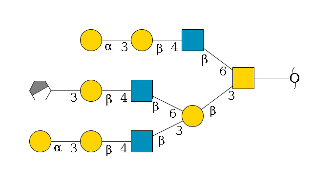 redEnd--??1D-GalNAc,p(--3b1D-Gal,p(--3b1D-GlcNAc,p--4b1D-Gal,p--3a1D-Gal,p)--6b1D-GlcNAc,p--4b1D-Gal,p--3a1D-Gal,p/#xcleavage_0_3)--6b1D-GlcNAc,p--4b1D-Gal,p--3a1D-Gal,p$MONO,Und,-2H,0,redEnd