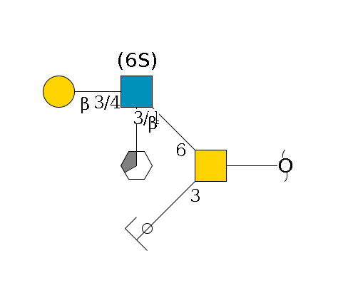 redEnd--??1D-GalNAc,p(--3b1D-Gal,p/#ycleavage)--6b1D-GlcNAc,p((--3/4a1L-Fuc,p/#xcleavage_3_5)--3/4b1D-Gal,p)--6?1S/#lcleavage$MONO,Und,-H,0,redEnd