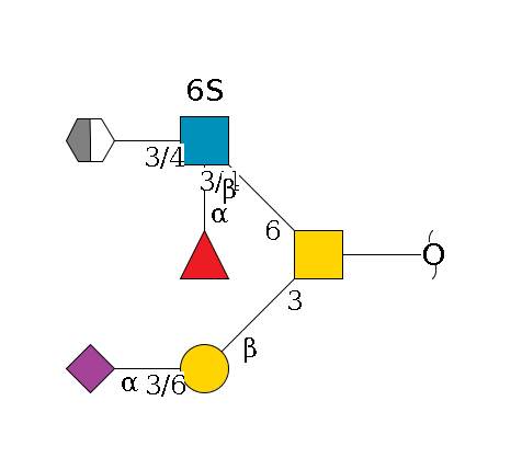 redEnd--??1D-GalNAc,p(--3b1D-Gal,p--3/6a2D-NeuAc,p)--6b1D-GlcNAc,p((--3/4a1L-Fuc,p)--3/4b1D-Gal,p/#xcleavage_2_5)--6?1S$MONO,Und,-H,0,redEnd