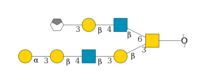 redEnd--??1D-GalNAc,p(--3b1D-Gal,p--3b1D-GlcNAc,p--4b1D-Gal,p--3a1D-Gal,p)--6b1D-GlcNAc,p--4b1D-Gal,p--3a1D-Gal,p/#xcleavage_0_4$MONO,Und,-H,0,redEnd