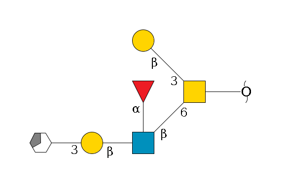 redEnd--??1D-GalNAc,p(--6b1D-GlcNAc,p(--?b1D-Gal,p--3a1D-Gal,p/#xcleavage_3_5)--?a1L-Fuc,p)--3b1D-Gal,p$MONO,Und,-H,0,redEnd