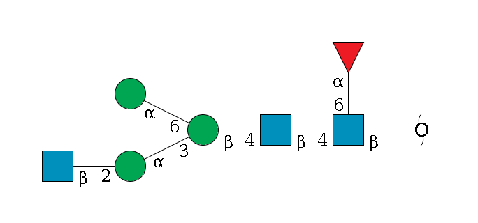 redEnd--?b1D-GlcNAc,p(--6a1L-Fuc,p)--4b1D-GlcNAc,p--4b1D-Man,p(--3a1D-Man,p--2b1D-GlcNAc,p)--6a1D-Man,p$MONO,Und,-H,0,redEnd